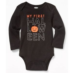 NWT Old Navy "My First Halloween" Black Bodysuit